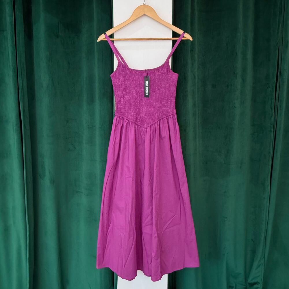 Steve Madden Codie Smocked Sundress Midi XS